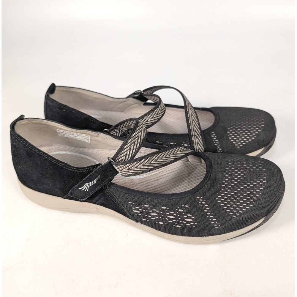 Dansko Honor Black Suede Mesh Mary Jane Walking Shoes Sneakers 39 4514360236